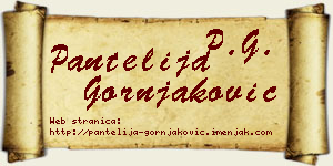 Pantelija Gornjaković vizit kartica